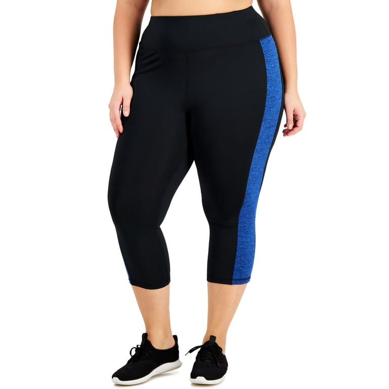 Ideology Women s Plus Colorblocked Capri Leggings Blue Size 4X Walmart