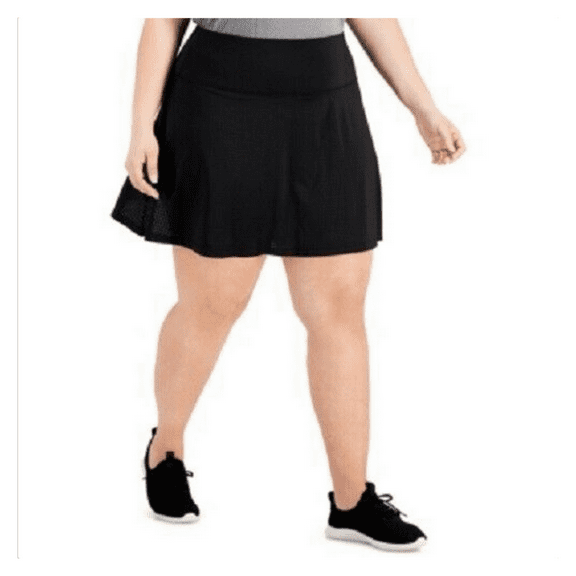 Ideology Women's Plus Size Perforated Skort Black Size 1X