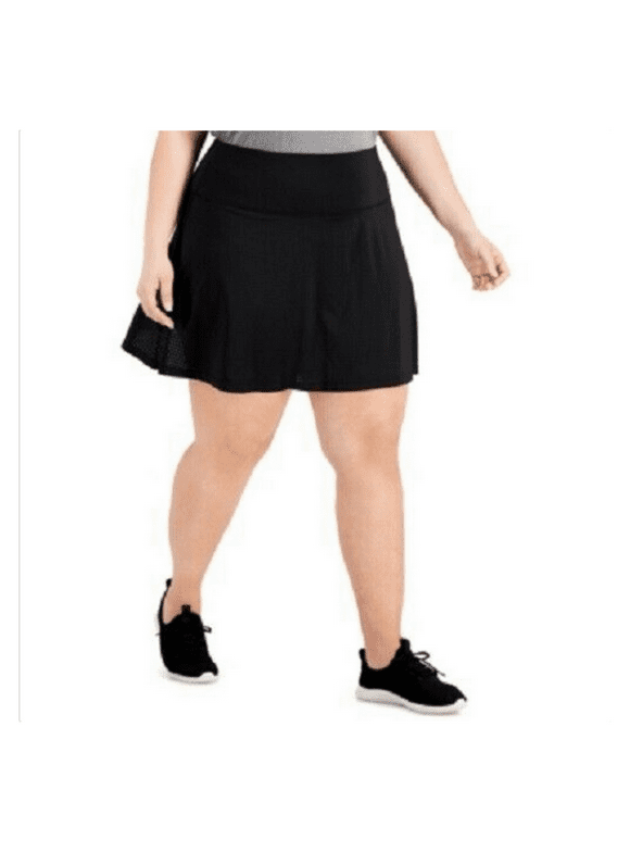 Ideology Women's Plus Size Perforated Skort Black Size 1X