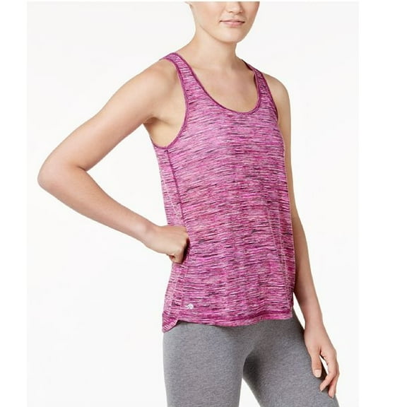 Ideology Women's Space Dyed Mesh Back Tank Top Purple
