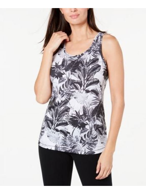 Women's Strappy-Back Fitness Tank Top, Tropic Shadows, Large