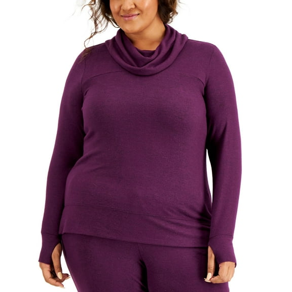 Ideology Womens Activewear Cowlneck Knit Top;2X