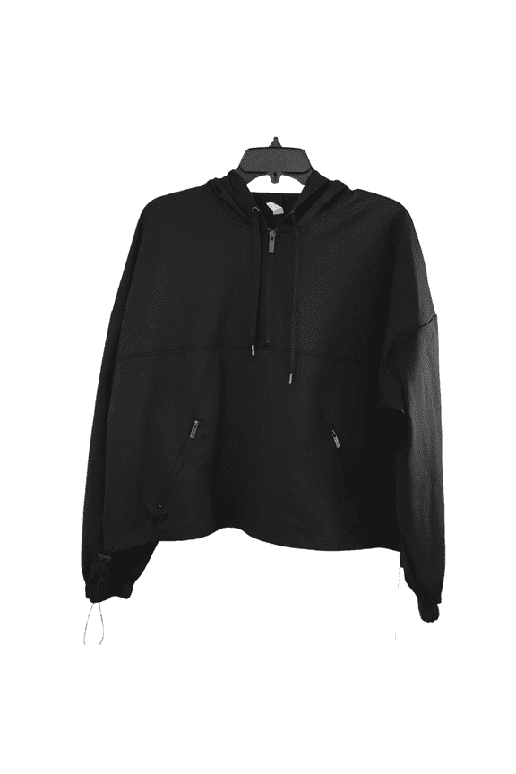 Womens Activewear Cropped Quarter-Zip Hoodie;Large