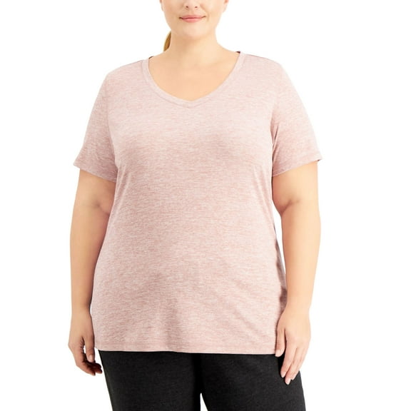 Ideology Womens Activewear Essentials Rapidry Heathered T-Shirt;1X