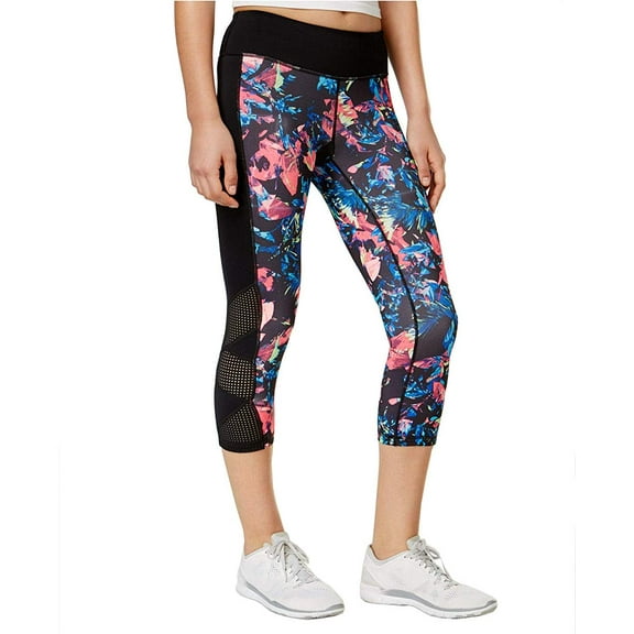 Ideology Womens Activewear Floral Print Cropped Leggings;XS