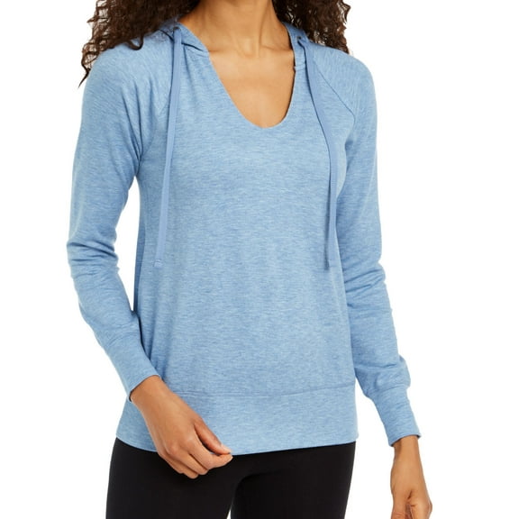 Ideology Womens Activewear Heathered Long Sleeves Hoodie;Small
