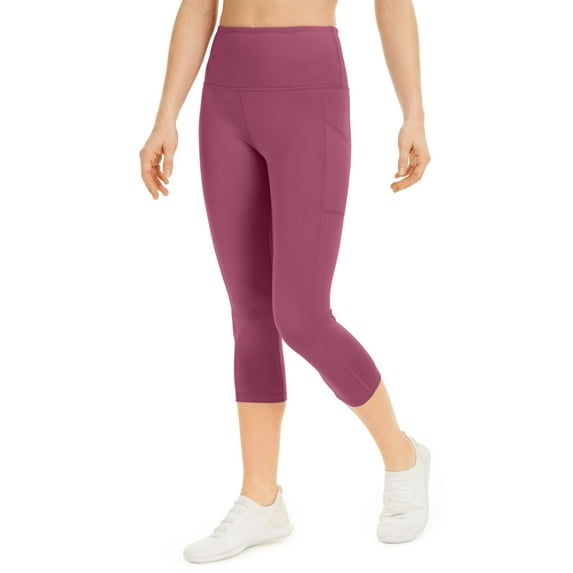 Ideology Womens Activewear High-Rise Side-Pocket Cropped Leggings;Large