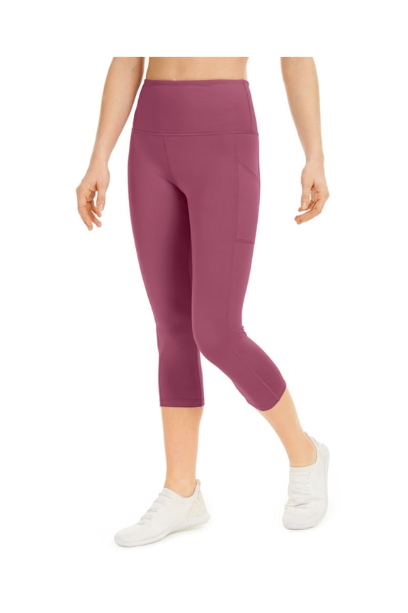 Ideology Womens Activewear High-Rise Side-Pocket Cropped Leggings;Large