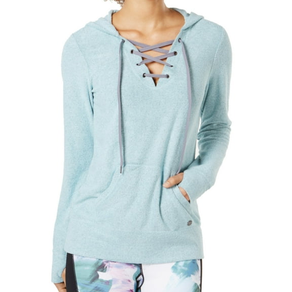 Ideology Womens Activewear Lace Up Hoodie;XS