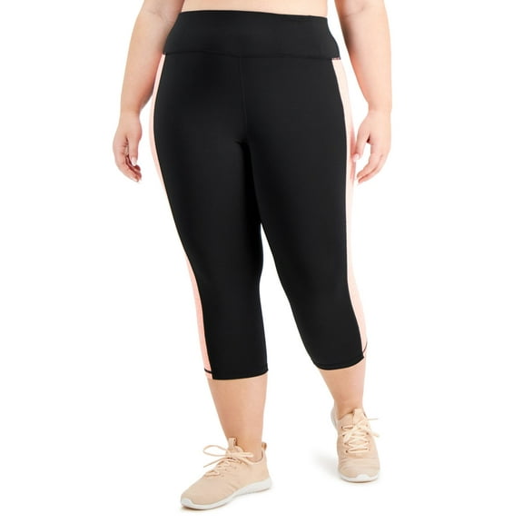 Ideology Womens Activewear Plus Size Colorblock Capri Leggings;3X