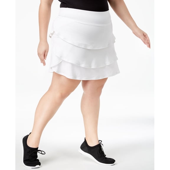 Ideology Womens Activewear Plus Size Ruffled Skort;2X