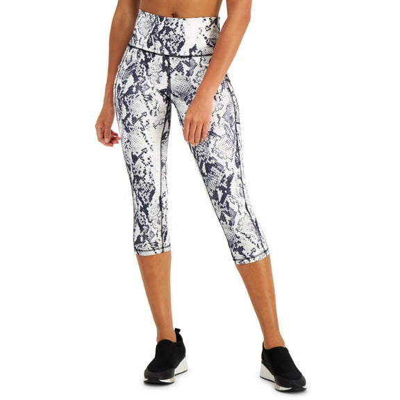 Ideology Womens Activewear Snake-Embossed Cropped Leggings;X-Small
