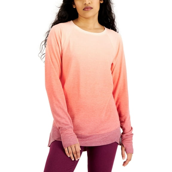 Ideology Womens Activewear Sunset Ombre Curved-Hem Tunic;X-Small