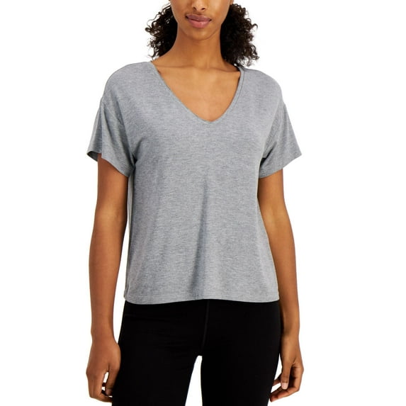 Ideology Womens Activewear V-Neck T-Shirt;Large