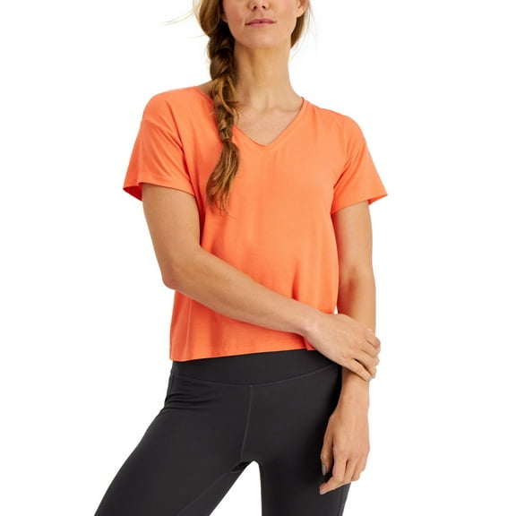 Ideology Womens Activewear V-Neck T-Shirt;X-Large
