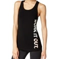 thumbnail image 1 of Ideology Womens Activewear Work It Out Metallic Slogan Tank Top;M, 1 of 2