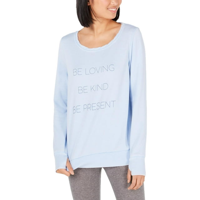 Ideology Womens Be Loving Fitness Activewear Sweatshirt