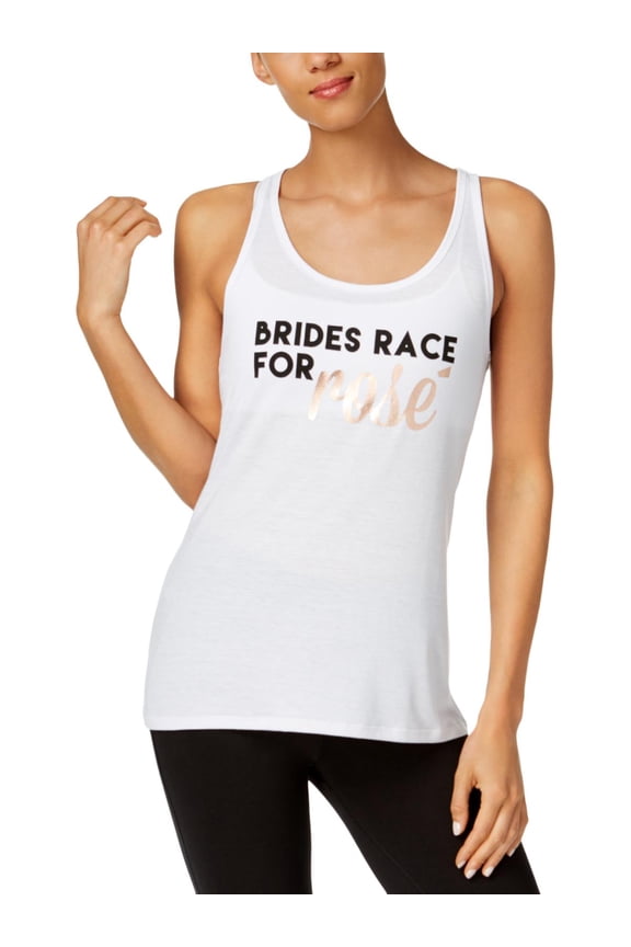 Womens Brides Race for Rose Athletic Yoga Fitness Slogan Tank Top