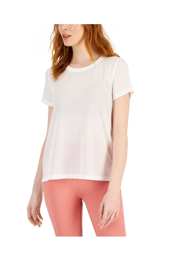 Women's Relaxed Short-Sleeve Mesh Tee Bright White XL