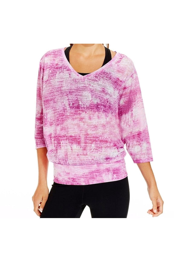 Womens Dolman Sleeve Burnout Print Top