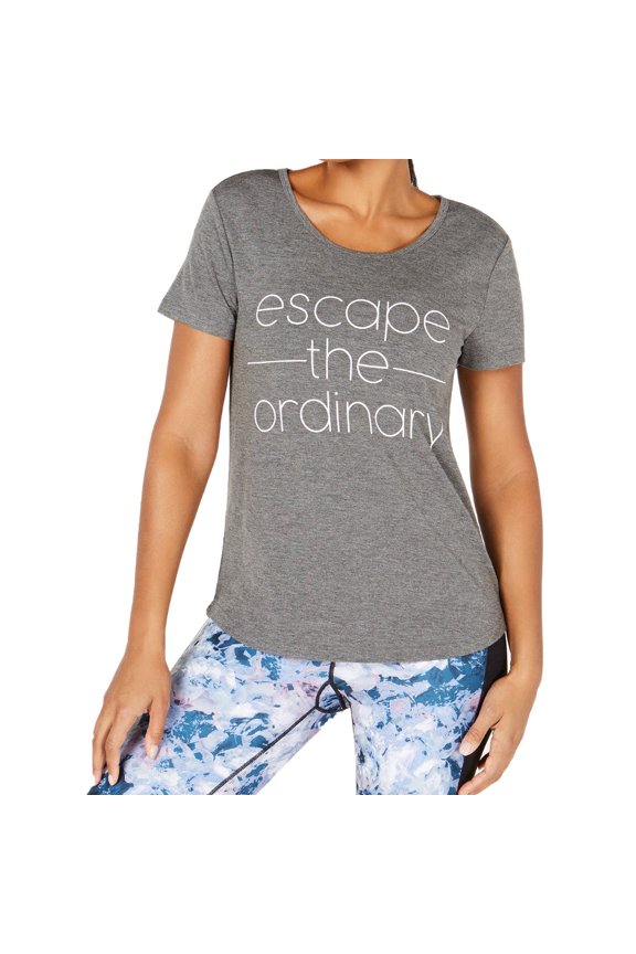 Ideology Womens Escape the Ordinary Graphic V Back T-Shirt