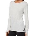 thumbnail image 1 of Ideology Womens Essential Long Sleeve Lace Up Back T-Shirt,Bright White,Small, 1 of 1