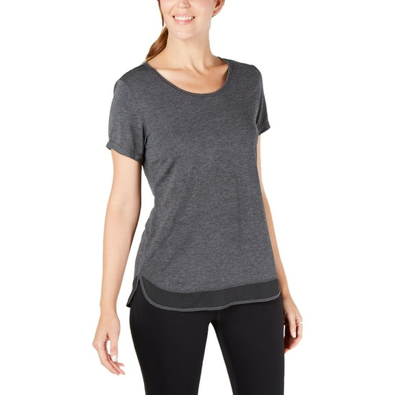 Ideology Womens Fitness Running T-Shirt Gray XS