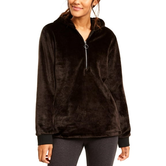 Ideology Womens Fleece Cold Weather Velour Jacket
