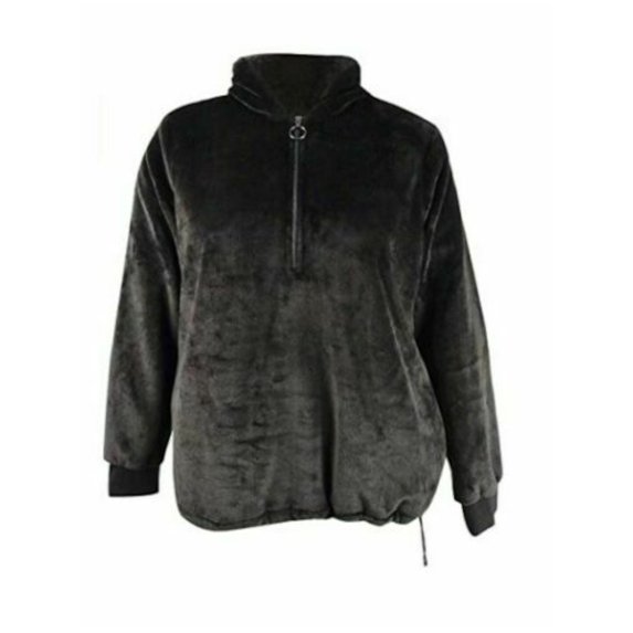 Ideology Womens Fleece Cold Weather Velour Jacket