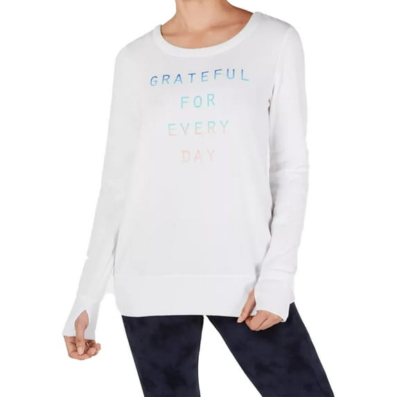 Ideology Womens Grateful Graphic Long-Sleeve Strappy-Back T-Shirt Color Bright W