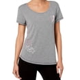 thumbnail image 1 of Ideology Womens Keyhole Back T-Shirt,Gray,Small, 1 of 2