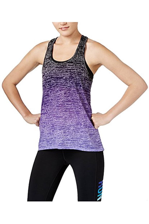 Womens Knot Back Dip-Dyed Burnout Tank Top (Small, Night Iris) Size S