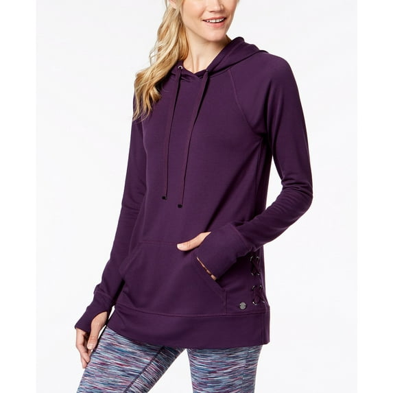 Ideology Womens Lace Up Sides Hoodie;Small