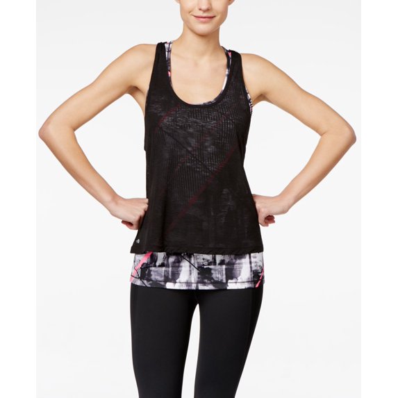 Ideology Womens Layered Racerback Top