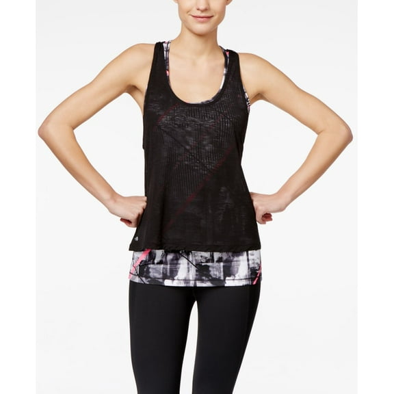 Ideology Womens Layered Racerback Top