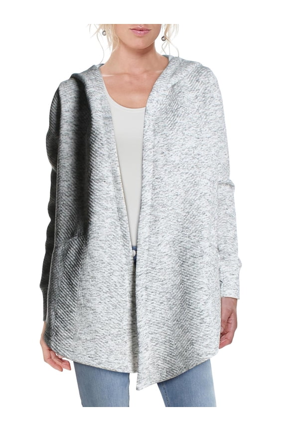 Womens Marled Open Front Sweatercoat