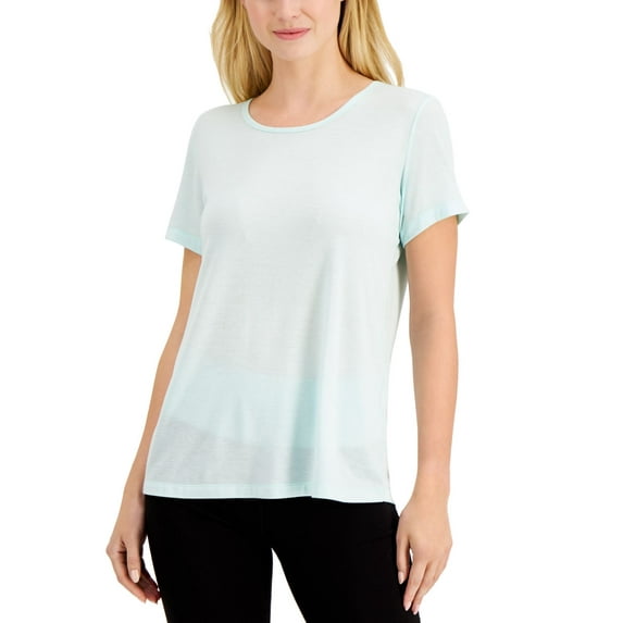 Ideology Womens Mesh-Back T-Shirt,Sunlit Aqua,Large