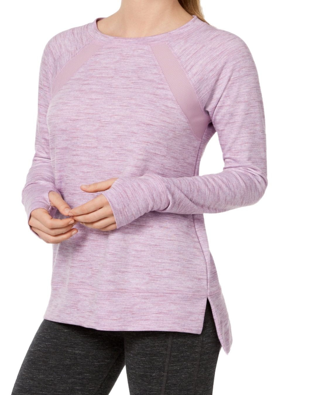 Mesh Inset Tops Ideology Womens Mesh Inset Step Hem Top - Walmart.com
