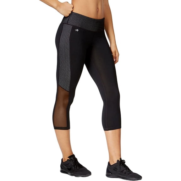 Ideology Womens Mesh Trimmed Cropped Leggings;XS