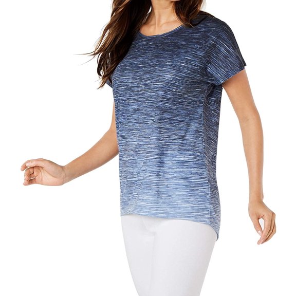 Ideology Womens Ombre Keyhole Back T-Shirt