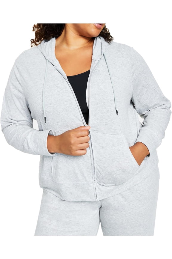 Womens Plus Cozy Comfy Zip Hoodie
