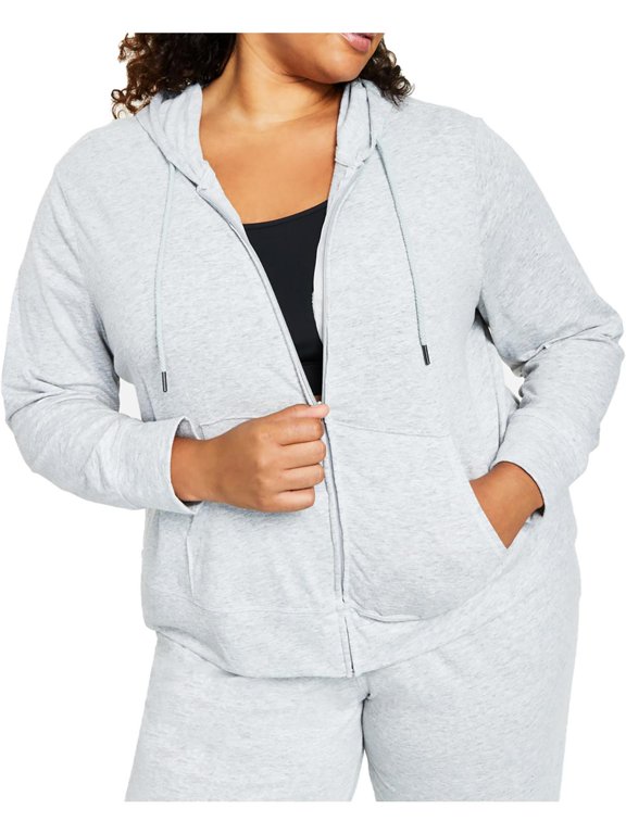 Womens Plus Cozy Comfy Zip Hoodie