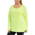 thumbnail image 1 of Ideology Womens Plus Fitness Workout Pullover Top Yellow 3X, 1 of 2