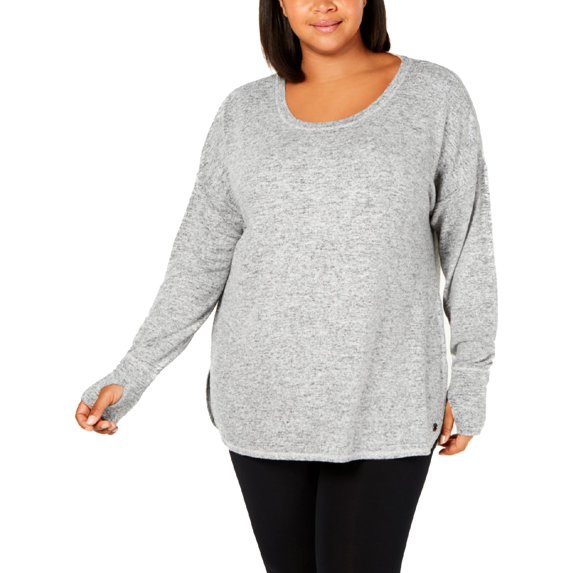 Ideology Womens Plus Fitness Workout Pullover Top