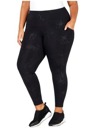 Ideology Plus Size Mesh-Trimmed Cropped Leggings, Created for Macy's ($37)  ❤ liked on Polyvore featu…
