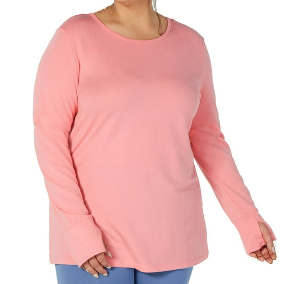 Ideology Womens Plus Size Crochet-Back Top;1X