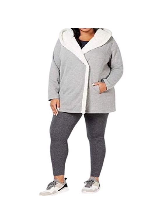 Womens Plus Size Fleece Lined Hooded Jacket