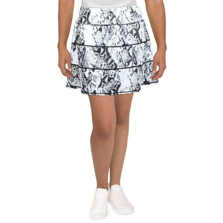 Ideology Womens Plus Snake Print Tiered Skort