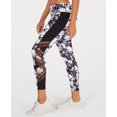 thumbnail image 1 of Ideology Womens Printed Mesh Trimmed Ankle Leggings, 1 of 2