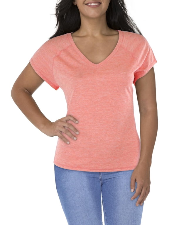 ID Ideology Womens Essentials Rapidry Heathered Performance T-Shirt Peach Echo 2XL